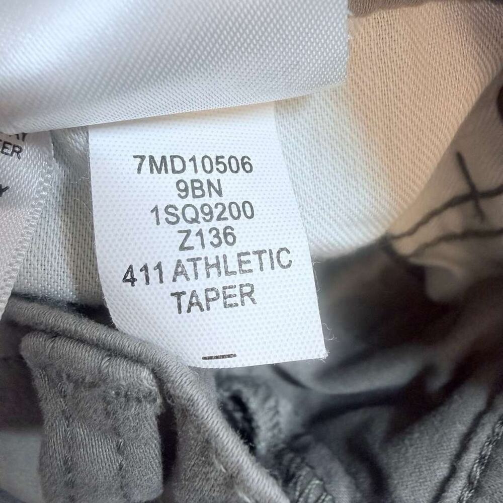 Lucky Brand 411 Athletic Taper Stretch Mens Khaki Silver Gray Chino Pants 30x30 - Picture 13 of 15
